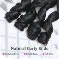 French Curl Braiding Hair 12Inch 8Packs French Curl Crochet Braids Short Curly Crochet Hair Bouncy Synthetic knotless Braiding Extensions(1B,