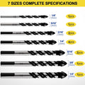 DYRECELVE 12-Piece Masonry Drill Bit Set and Concrete Drill Bit Set | Carbide Tile Drill Bits and Brick Drill Bit, 7 Sizes 1/8 to 1/2 Inch for