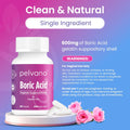 Pelvana Boric Acid Suppositories for Women 30 Count for Vaginal Odor - Third-Party Lab Verified & Bottled in the USA