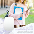 Travel Makeup Mirror, Portable Mirror with 3 Adjustable Light Settings, USB-Rechargeable Vanity Mirror with Lights，Gift for Women and Girls White