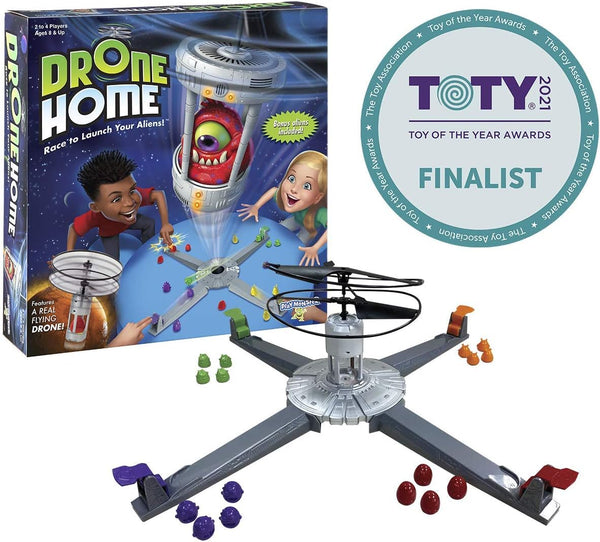 Drone Home -- First Ever Game With a Real, Flying Drone -- Great, Family Fun! -- For 2-4 Players -- Ages 8+ Pack of 1 New & Improved