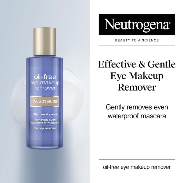 Neutrogena Gentle Oil-Free Eye Makeup Remover & Cleanser for Sensitive Eyes, Non-Greasy Makeup Remover, Waterproof Mascara Remover, Dermatologist