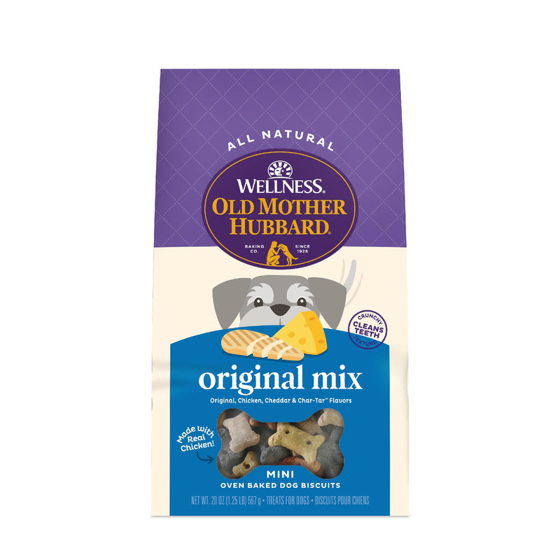 Wellness Old Mother Hubbard Classic Original Mix Dog Biscuits, Natural Training Treats, 4 Flavors, Mini Size, 20 oz Bag Assorted Mini 1.25 Pound