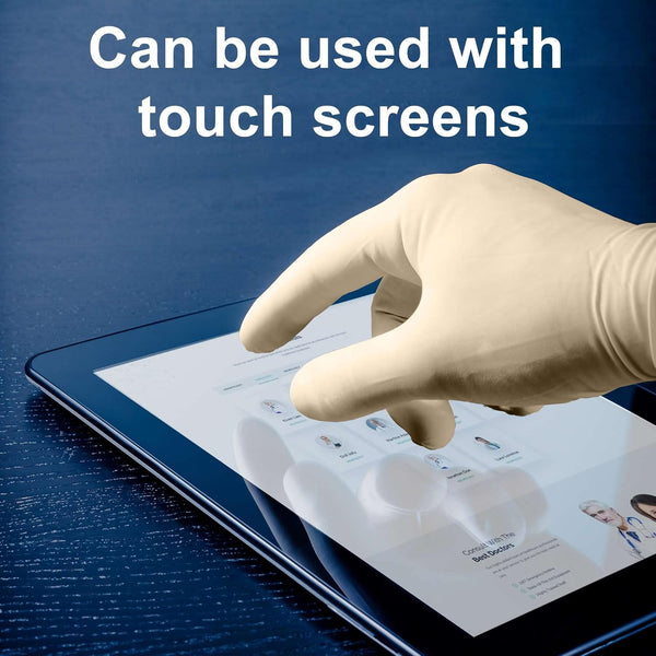 Fifthpulse Medical Examination Latex Gloves - Extra Thick 4.5 Mil, Natural Color, Powder Free Disposable Gloves