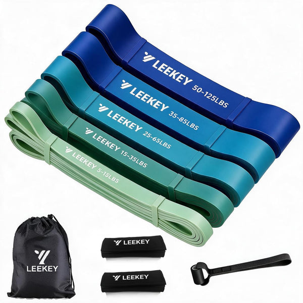 LEEKEY Resistance Bands, Exercise Bands with Handles,Pull up Assist Bands - Band Set with Door Anchor - Bands for Working Out,Band for Men and