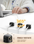6Pack Rotatable Cord Organizer, Spring Cable Clips - Lamicall [1s Lock] Cord Holder, Desk Phone Charger Cable Management, Adhesive Wire Organizer
