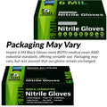Inspire Black Nitrile Gloves HEAVY DUTY 6 Mil Nitrile Chemical Resistant Medical Cooking Cleaning Disposable Black Gloves Medium Black 6mil Box of 100