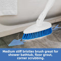 Qaestfy Shower Scrubber Cleaning Brush Combo Bath Tub Tile Cleaner Scrubber Brush with 51'' Adjustable Long Handle Scrub Brush for Bathroom Shower