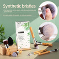 BS-MALL Makeup Brush Set 11Pcs Bamboo Synthetic Kabuki Brush Set Foundation Powder Blending Concealer Eye Shadows Blush Cosmetics Brushes with
