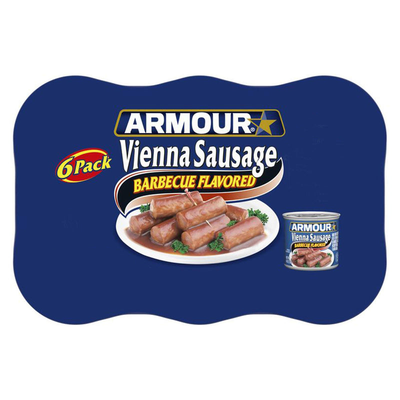 Armour Star Vienna Sausage, Barbecue Flavored, Canned Sausage, 4.6 oz (Pack of 6) 4.6 Ounce (Pack of 6)