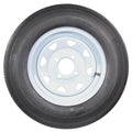 Ecustomrim Trailer Tire on White Rim 530-12 5.30-12 5.30 X 12 Load Range C 4 Lug 12 X 4 Wheel - 2 Year Warranty W/Free Roadside