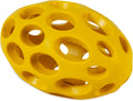JW Pet Hol-ee Football Dog Toy Puzzle Ball, Natural Rubber, Mini (5.25 Inch Length), Colors May Vary | Textured surface for grip, hollow design