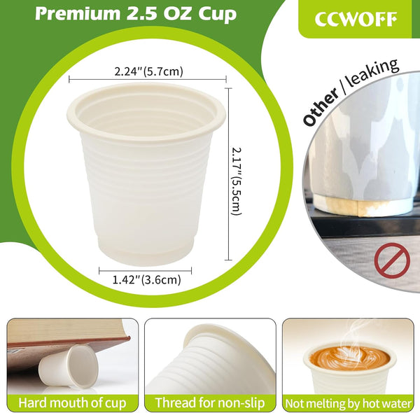 Compostable Disposable 3oz Bathroom Cups 100P Mouthwash Eco Friendly Plastic Paper Cups Biodegradable Bath Rinse Medicine Urine, Replace Mini