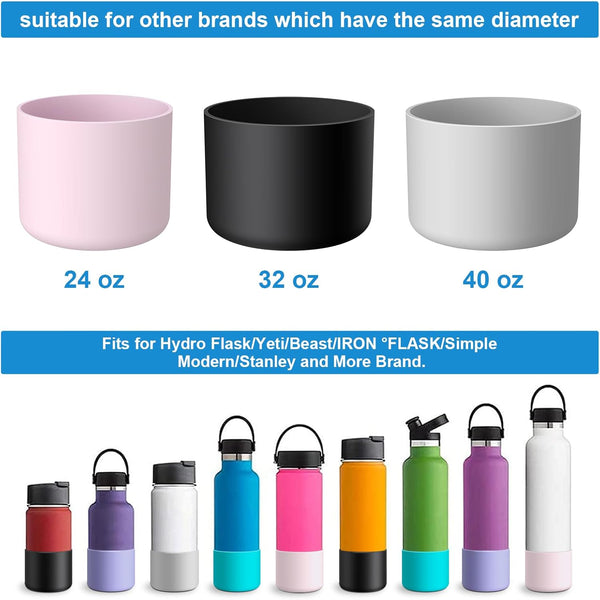 Yoelike 2PCS 2 Colors Silicone Water Bottle Boot for Owala, Anti-Slip Protective Sleeve for Freesip/Twist/Flip, Watter Bottle Accessories, Bottom