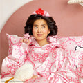 Hello Kitty X Kitsch XL Satin Heatless Curling Set- Heatless Hair Curler to Sleep in for Frizz-Free & Soft Curls, Comes with Bow Shape Design Hair