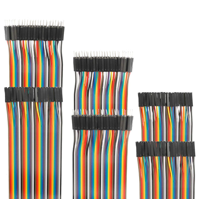120Pcs Breadboard Jumper Wires 10Cm 15Cm 20Cm 30Cm 40Cm 50 Cm 100Cm Wire Length Optional Dupont Cable Assorted Kit Male 