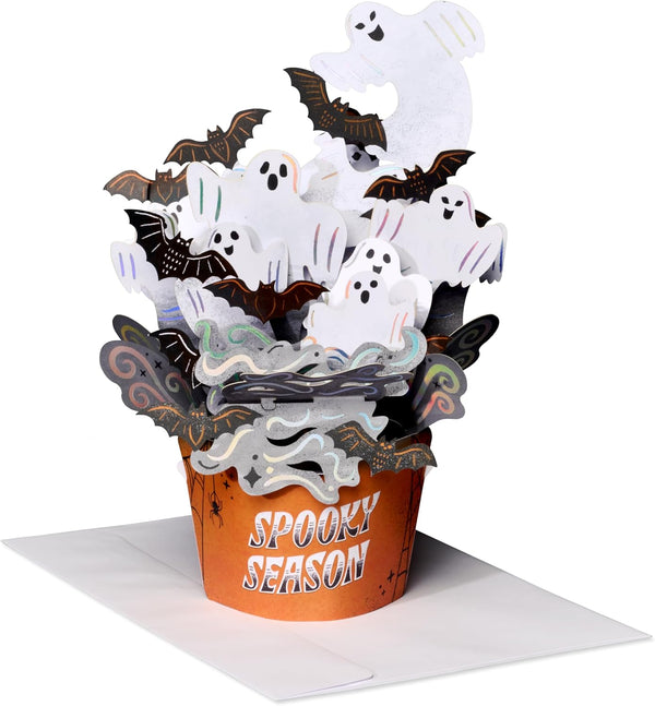 American Greetings Pop Up Halloween Card for Kids or Adults, Displayable 3D Haunted House Halloween Pop Up Card for Boo Baskets (Spooky Season)