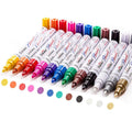 TFIVE 12 Colors Paint Pens Paint Markers, Oil Based Permanent Markers 1 Count (Pack of 12)