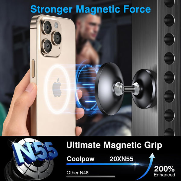 Gym Magnetic Phone Holder Mount for MagsafeÃ£ÂÂAll MetalÃ£ÂÂDual Magnetic Phone Holder for Gym Accessories Attach to Metal Surface, Gym Phone