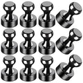LOVIMAG Fridge Magnets 12 Pack Magnet Refrigerator Locker Whiteboard Black Black 12 pcs