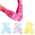 Juvale 4 Pairs of Satin Princess-Style Gloves For Little Girls Dress Up Costumes, Tea Party, Birthday, Wedding, Pageant (4 Colors), For Ages 3+