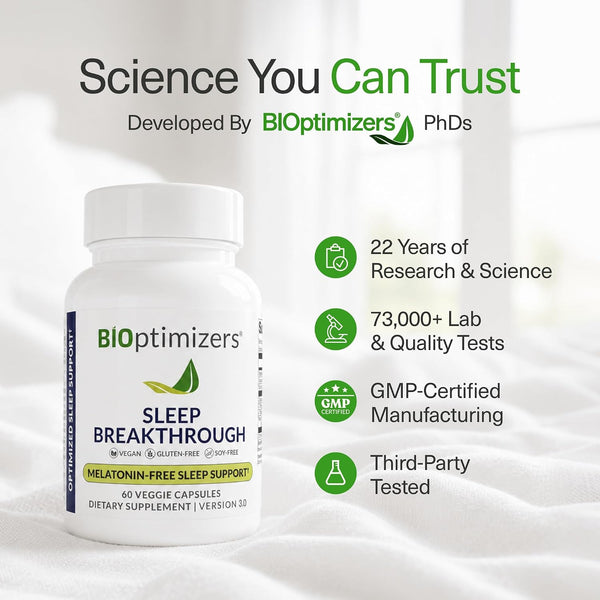 BIOptimizers Sleep Breakthrough Capsules - Natural Support Supplement | Calming Relief Aid for Adults | Non-Habit Forming | 60 Capsules