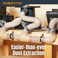 POWERTEC Clear PVC Pipe 2-1/2" x 36" Long, 1PK Rigid Plastic Tubing, Round Tube Compatible w/Dust Collection Fitting, for Woodworking Tool, Dust