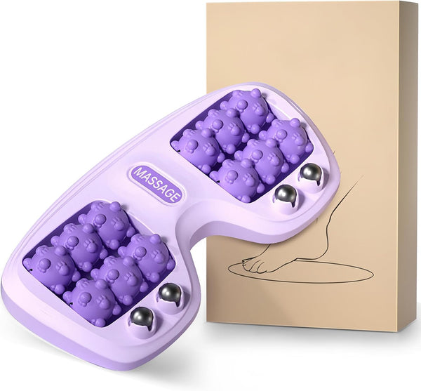 Foot Massager Roller for Plantar Fasciitis Relief, Dual Foot Acupressure Therapy for Pain Relief, Stress Relief and Improved Circulation, Portable