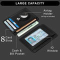 Slim Minimalist Front Pocket Air Tag Wallet, RFID Blocking Card Holder Wallet with Airtag Holder Black