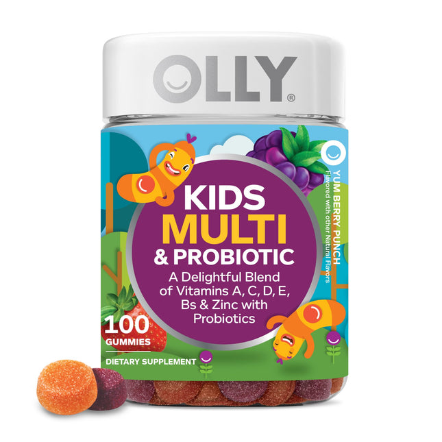 OLLY Kids Multivitamin & Probiotic Gummy, Digestive Support, Vitamins A, D, C, E