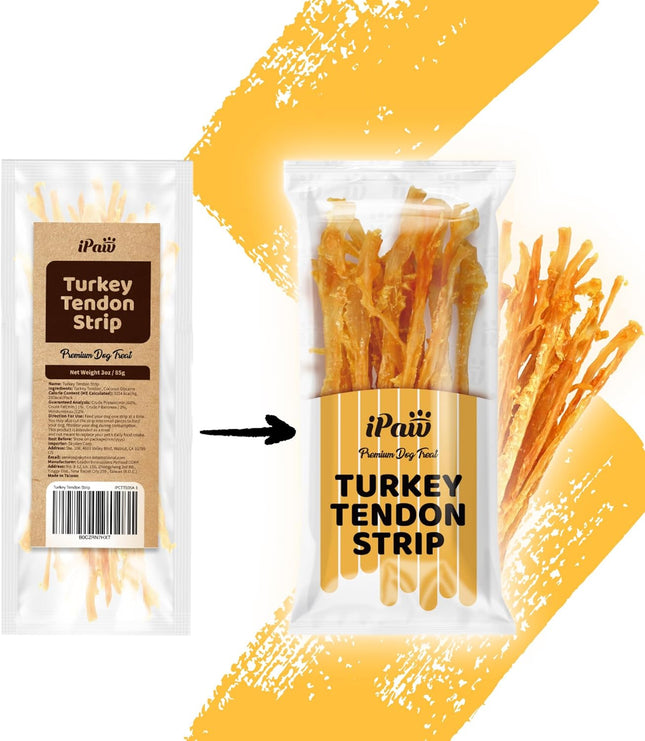 Turkey Tendons for Dogs, 100% Turkey and US Sourced Raw Material, Hypoallergenic