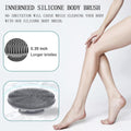 INNERNEED Food-Grade Soft Silicone Body Scrubber Shower Brush, Black+Gray | Handheld Cleansing Skin Brush, Gentle Exfoliating and Lather Well,