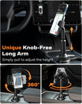 Apps2Car Universal Car Cup Phone Holder | Quick Extension Long Arm | 360ÃÂ° Swivel | Adjustable for Iphone, Samsung, Google, and All Smartphones |