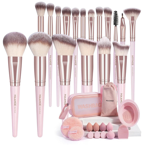 MAANGE 37 Pcs Makeup Brush Set Premium Synthetic Make up Brushes Foundation Eye Shadow Powder Concealers Brushes Set for Beginners Professional