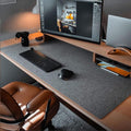 Felt Desk Mat | Computer Mat for Desk(36x12Inches) | Large Felt Mouse Pad and Keyboard Mat | Desk Protector for Office | Dark Gray Dark Gray 36" x 12"