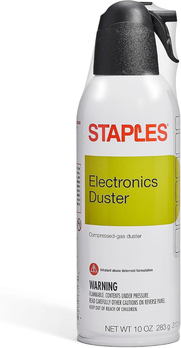 Staples Compressed Air Duster, 10 oz Can, Electronics & Keyboards, Office