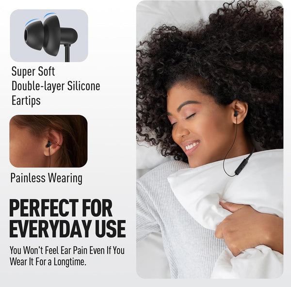 Hearprotek Wireless Headphones, Bluetooth 5.4 Sleep Soft and Lightweight in-Ear Earbuds for Sleeping, 25+Hour Playtime, Ideal for Side Sleepers,