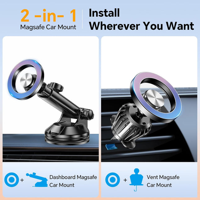 For Magsafe Car Mount? Windshield + Vent + Dash ? Magnetic Phone Holder for Car Phone Holder Mount Cell Phone Holders fo