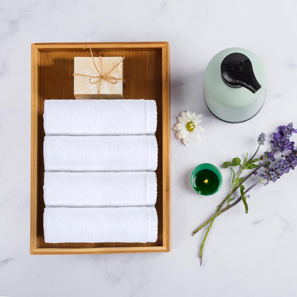 Amazon Basics Cotton Washcloths, Lightweight Quick-Dry, Absorbent Face and Body Towel Set, 12" x 12", White, 12-Pack Washcloth (Pack of 12) 12