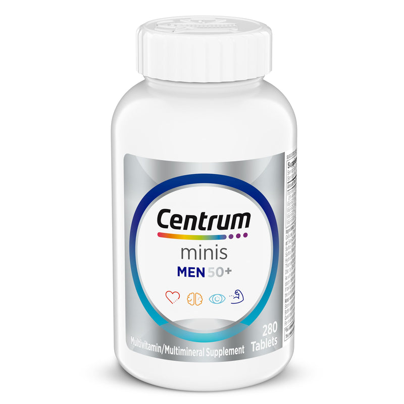 Centrum Minis Silver Multivitamin for Men 50 Plus, Multivitamin/Multimineral Supplement, Vitamin D3, B-Vitamins and Zinc, Non-GMO Ingredients,