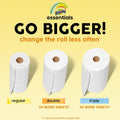 Bounty Essentials Select-A-Size Paper Towels, White, 2 Triple Rolls = 6 Regular Rolls (Packaging May Vary) Triple 2 Rolls ( 162 Sheets)