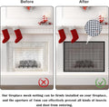Fireplace Screen Safe Mesh Gate Mesh Screen Child Proof Existing Fireplace Barrier Guard Net Adhesive Cover Fire Place Doors for The Living Room