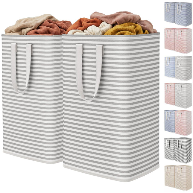 Lifewit 2 Pack Laundry Hamper Large Collapsible Laundry Baskets, Freestanding Waterproof Clothes Hamper with Easy Carry 
