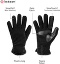 isotoner womens Stretch Fleece Gloves With Microluxe Lining and Smart Touch Technology One Size Black