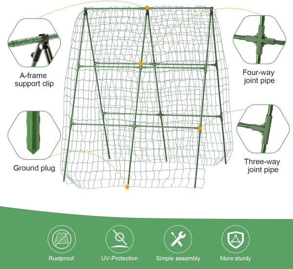 55" H x 36" W Cucumber Trellis for Raised Bed Garden, Cucumber Trelli for Climbing Plants Outdoor，A-Frame Vegetable Grow Supports, Tomato Plant