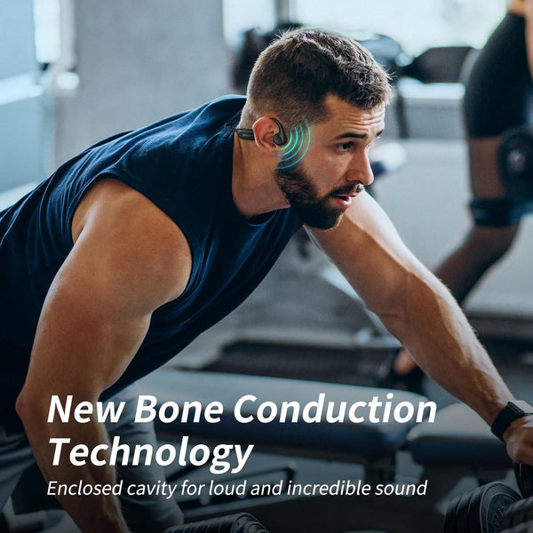 CXK Bone Conduction Headphones Bluetooth 6.0 Open Ear Headphones with Mic, Premium Loud Sound 10-Hour Playtime Bluetooth Headphones, IPX6
