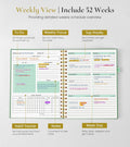Undated Weekly and Monthly Planner, B5 Large Weekly to Do List Notebook with Goal & Habit Tracker Organizer, Hardcover Spiral Bound Blank Monthly