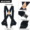 MELOTOUGH Belt Clip Suspenders For Men Heavy Duty, Outback Side Clip/Trucker Men's Suspenders with 2inch Width Elastic Black