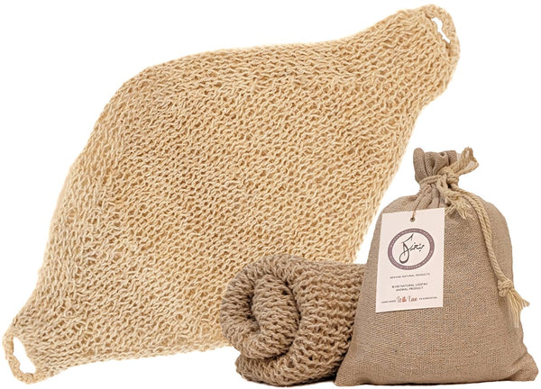 Natural Loofah Exfoliating Body Scrubber, Handmade Durable Wash Cloth, Back Scrubber with Handles for Bath and Shower, Deep Clean, Skin Care,