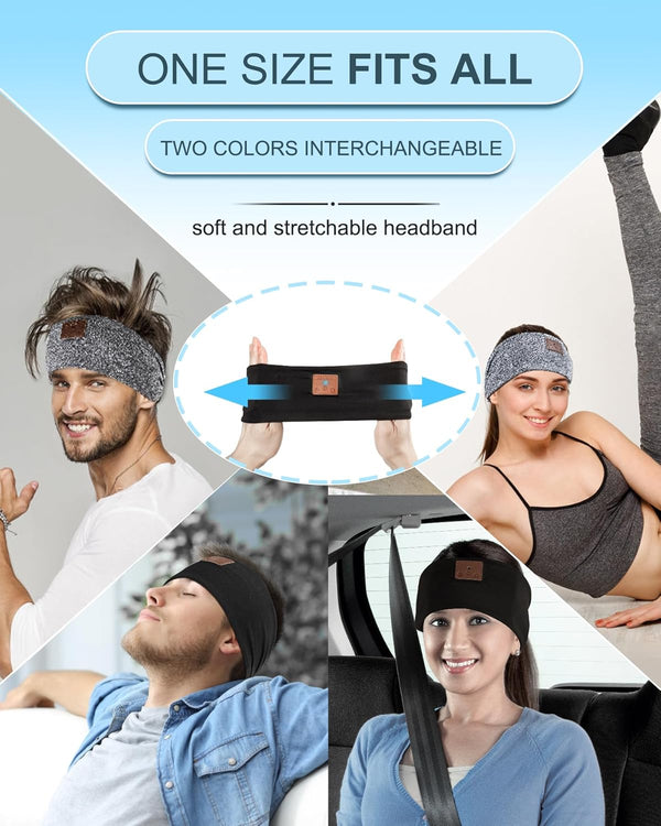 2-Pack Headband Headphones, Sleeping Headphones with Ultra-Thin HD Stereo Speaker, Bluetooth Headband Wireless for Sports, Workouts, Insomnia,